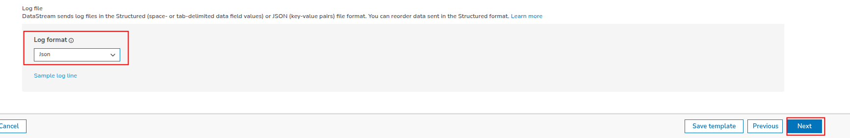 Log format