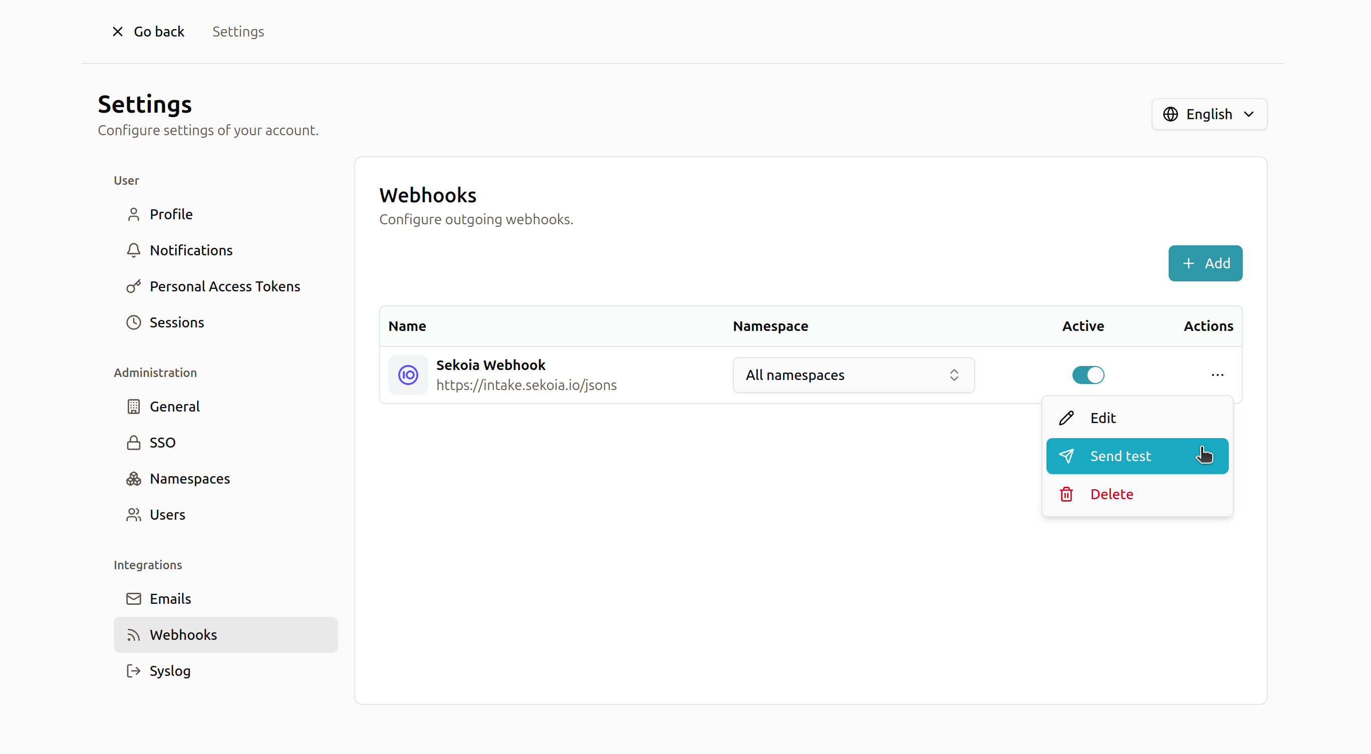 Test your webhook